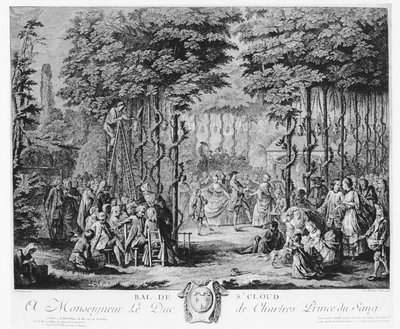 Bal i Parc de Saint-Cloud, 1760 af Etienne Fessard